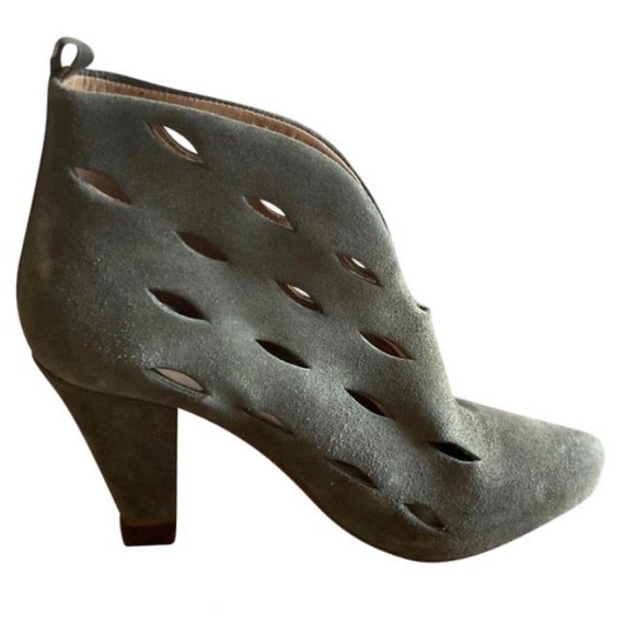 Anthropologie Surface to Air Perforated High Back Suede Booties